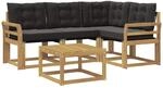 vidaXL Outdoor-Sofagarnitur mit Kissen 5-Tlg Wei&szlig; und Schwarz 3389454