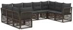 vidaXL Gartensofa-Set 9-Tlg Grau Poly-Rattan 3434339
