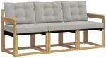 vidaXL Outdoor-Sofagarnitur mit Kissen 3-Tlg Wei&szlig; und Hellgrau 3389157