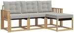 vidaXL Outdoor-Sofagarnitur mit Kissen 4-Tlg Wei&szlig; und Hellgrau 3389353