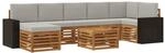 vidaXL Outdoor-Sofagarnitur mit Kissen 8 Stk Natur und Hellgrau 3384662
