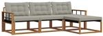 vidaXL Outdoor-Sofagarnitur mit Kissen 4-Tlg Natur und Hellgrau 3369342