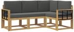 vidaXL Outdoor-Sofagarnitur mit Kissen 4 Stk Wei&szlig; und Anthrazit 3387571