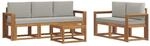 vidaXL Outdoor-Sofagarnitur mit Kissen 6 Stk Natur und Hellgrau 3366014