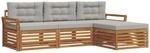 vidaXL Outdoor-Sofagarnitur mit Kissen 4-Tlg Natur und Hellgrau 3373261