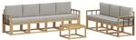 vidaXL Outdoor-Sofagarnitur 8-Tlg Wei&szlig; und Hellgrau 59 x 59 x 37 cm 3387360