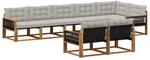 vidaXL Outdoor-Sofagarnitur mit Kissen 8 Stk Natur und Hellgrau 3381503