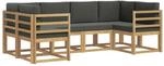 vidaXL Outdoor-Sofagarnitur mit Kissen 6 Stk Wei&szlig; und Anthrazit 3388106