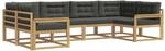 vidaXL Outdoor-Sofagarnitur mit Kissen 6 Stk Wei&szlig; und Anthrazit 3386926