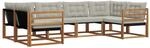 vidaXL Outdoor-Sofagarnitur mit Kissen 6-Tlg Natur und Hellgrau 3369782
