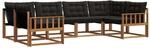 vidaXL Outdoor-Sofagarnitur mit Kissen 6-Tlg Natur und Schwarz 3369791