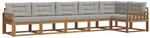 vidaXL Outdoor-Sofagarnitur mit Kissen 6-Tlg Natur und Hellgrau 3367644