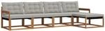 vidaXL Outdoor-Sofagarnitur mit Kissen 5-Tlg Natur und Hellgrau 3369354