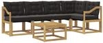 vidaXL Outdoor-Sofagarnitur mit Kissen 6-Tlg Wei&szlig; und Schwarz 3389510