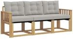 vidaXL Outdoor-Sofagarnitur mit Kissen 3-Tlg Wei&szlig; und Hellgrau 3389161