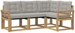 vidaXL Outdoor-Sofagarnitur mit Kissen 4-Tlg Wei&szlig; und Hellgrau 3389429