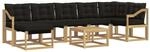vidaXL Outdoor-Sofagarnitur mit Kissen 8-Tlg Wei&szlig; und Schwarz 3389726