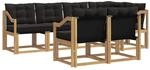 vidaXL Outdoor-Sofagarnitur mit Kissen 7-Tlg Wei&szlig; und Schwarz 3389582