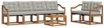 vidaXL Outdoor-Sofagarnitur mit Kissen 7-Tlg Natur und Hellgrau 3368434
