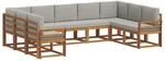 vidaXL Outdoor-Sofagarnitur mit Kissen 9-Tlg Natur und Hellgrau 3366984