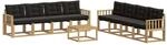 vidaXL Outdoor-Sofagarnitur mit Kissen 9-Tlg Wei&szlig; und Schwarz 3389330