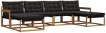 vidaXL Outdoor-Sofagarnitur mit Kissen 6-Tlg Natur und Schwarz 3369715