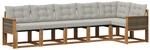 vidaXL Outdoor-Sofagarnitur mit Kissen 6 Stk Natur und Hellgrau 3381979