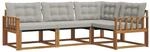 vidaXL Outdoor-Sofagarnitur mit Kissen 4-Tlg Natur und Hellgrau 3369406