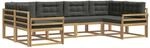 vidaXL Outdoor-Sofagarnitur mit Kissen 6 Stk Wei&szlig; und Anthrazit 3386936