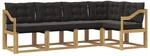 vidaXL Outdoor-Sofagarnitur mit Kissen 5-Tlg Wei&szlig; und Schwarz 3389486