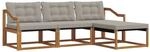 vidaXL Outdoor-Sofagarnitur mit Kissen 4-Tlg Natur und Hellgrau 3369346