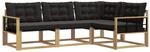 vidaXL Outdoor-Sofagarnitur mit Kissen 4 Stk Wei&szlig; und Schwarz 3388642