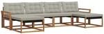 vidaXL Outdoor-Sofagarnitur mit Kissen 6-Tlg Natur und Hellgrau 3369722