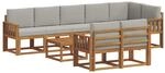 vidaXL Outdoor-Sofagarnitur mit Kissen 9-Tlg Natur und Hellgrau 3366599