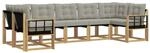 vidaXL Outdoor-Sofagarnitur mit Kissen 7-Tlg Wei&szlig; und Hellgrau 3389841