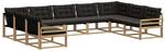 vidaXL Outdoor-Sofagarnitur mit Kissen 9-Tlg Wei&szlig; und Schwarz 3389070