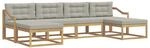 vidaXL Outdoor-Sofagarnitur mit Kissen 6 Stk Wei&szlig; und Hellgrau 3386845