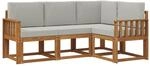 vidaXL Outdoor-Sofagarnitur mit Kissen 4 Stk Natur und Hellgrau 3366319