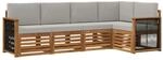 vidaXL Ecksofa Set mit Kissen 4 Stk Natur und Hellgrau 3384352