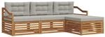 vidaXL Outdoor-Sofagarnitur mit Kissen 4-Tlg Natur und Hellgrau 3373276