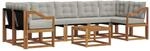 vidaXL Outdoor-Sofagarnitur mit Kissen 8-Tlg Natur und Hellgrau 3368506