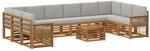 vidaXL Outdoor-Sofagarnitur mit Kissen 8 Stk Natur und Hellgrau 3384927