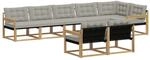 vidaXL Outdoor-Sofagarnitur mit Kissen 8 Stk Wei&szlig; und Hellgrau 3388797