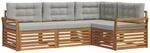 vidaXL Outdoor-Sofagarnitur mit Kissen 13-Tlg Natur und Hellgrau 3373381