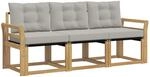 vidaXL Outdoor-Sofagarnitur mit Kissen 3-Tlg Wei&szlig; und Hellgrau 3389165