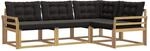 vidaXL Outdoor-Sofagarnitur mit Kissen 4 Stk Wei&szlig; und Schwarz 3388638