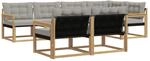 vidaXL Outdoor-Sofagarnitur mit Kissen 7 Stk Wei&szlig; und Hellgrau 3388773