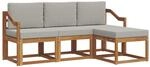 vidaXL Outdoor-Sofagarnitur mit Kissen 4 Stk Natur und Hellgrau 3366234