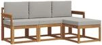 vidaXL Outdoor-Sofagarnitur mit Kissen 4 Stk Natur und Hellgrau 3366209