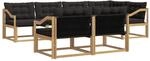 vidaXL Outdoor-Sofagarnitur mit Kissen 7 Stk Wei&szlig; und Schwarz 3388790